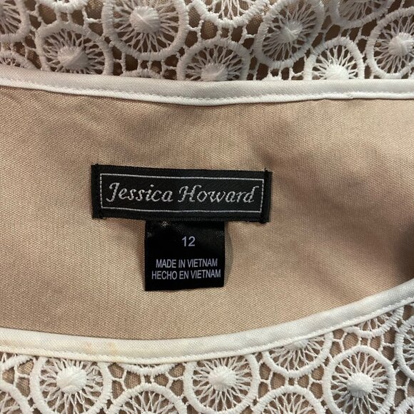 Jessica Howard Cream Lace Sleeveless Dress Size 12‎ - Picture 6 of 6